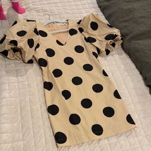 English Factory Beige Dress with Black Accents